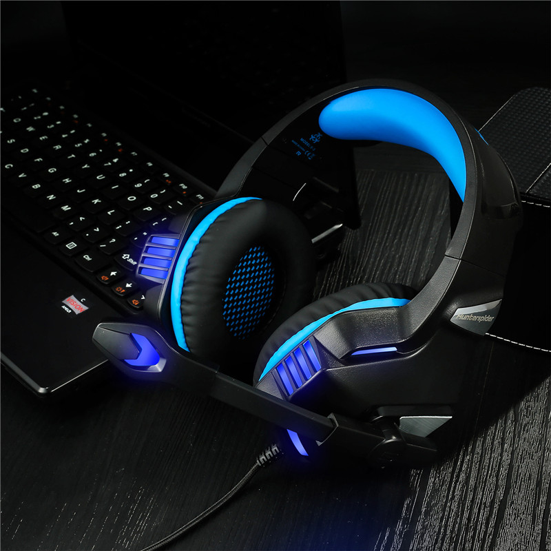 Hunterspider V3 3.5mm Wired LED Gaming Headphone Noise Cancelling With Mic For Laptop PS4 Xbox One 40