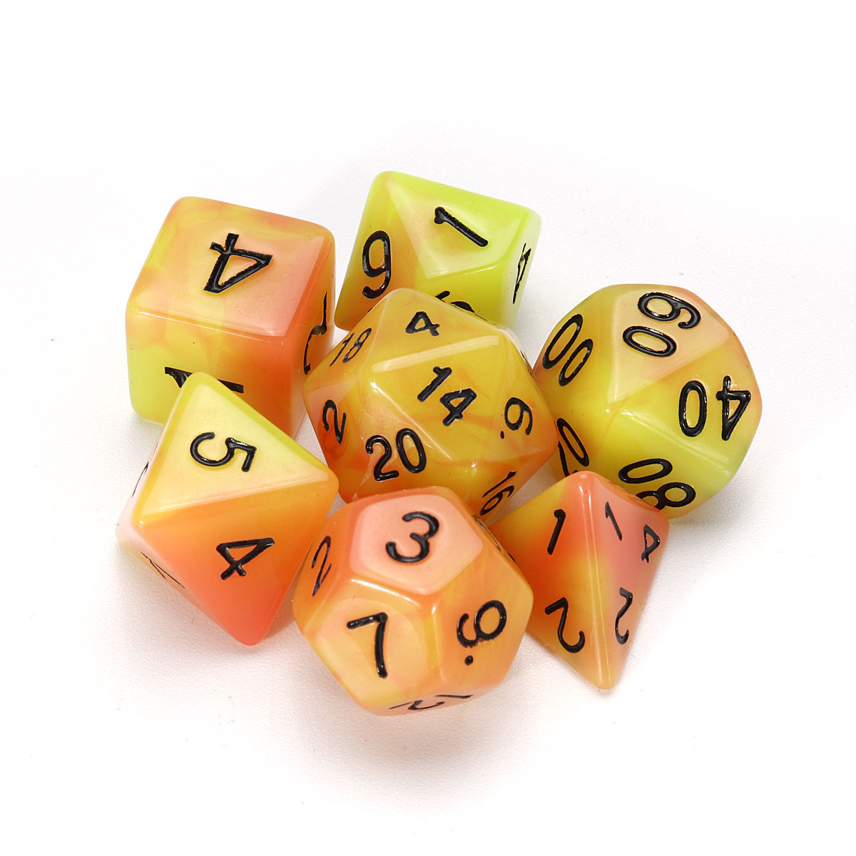 

7 шт. Светящиеся многогранные кубики Набор кубиков с кубиками для RPG