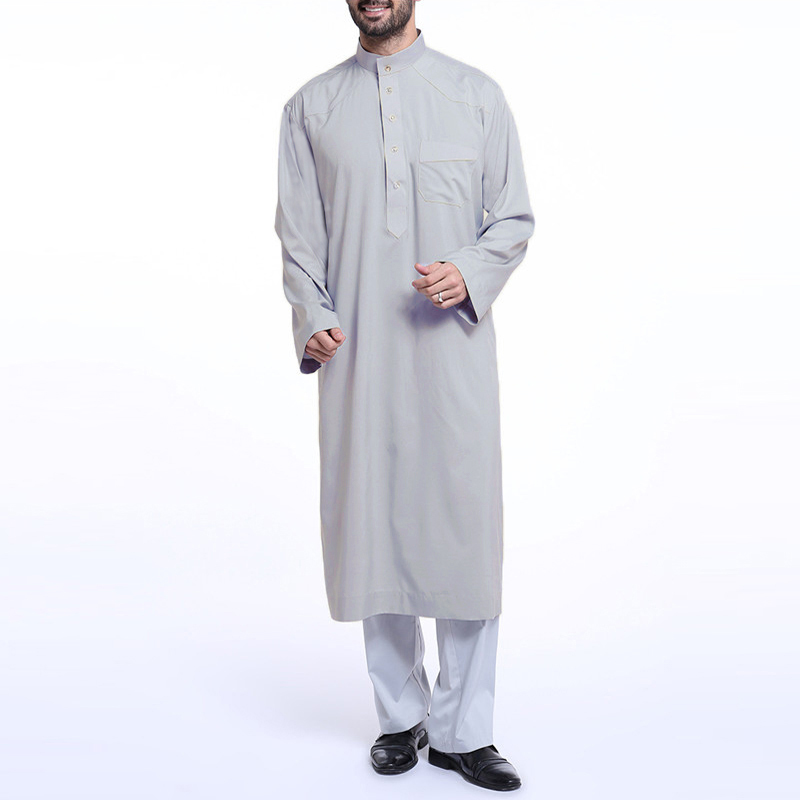

INCERUN Mens Middle East Arabian Robe Tops Half-open Kaftan