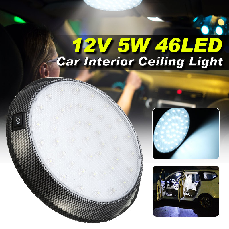 Round Car Led Interior Roof Lights Ceiling Dome Door Indication Reading Lamp 12v 13cm - Car Ceiling Led Lamp