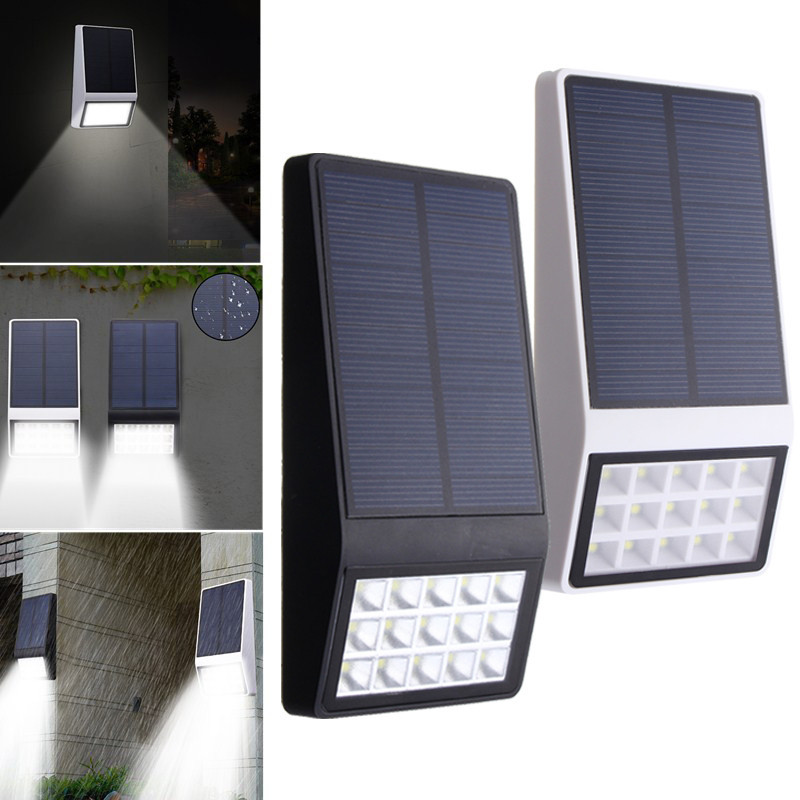 

3.7V 1W Солнечная Powered 15 LED Wall Лампа Ночной свет Водонепроницаемы для Сад Патио Path