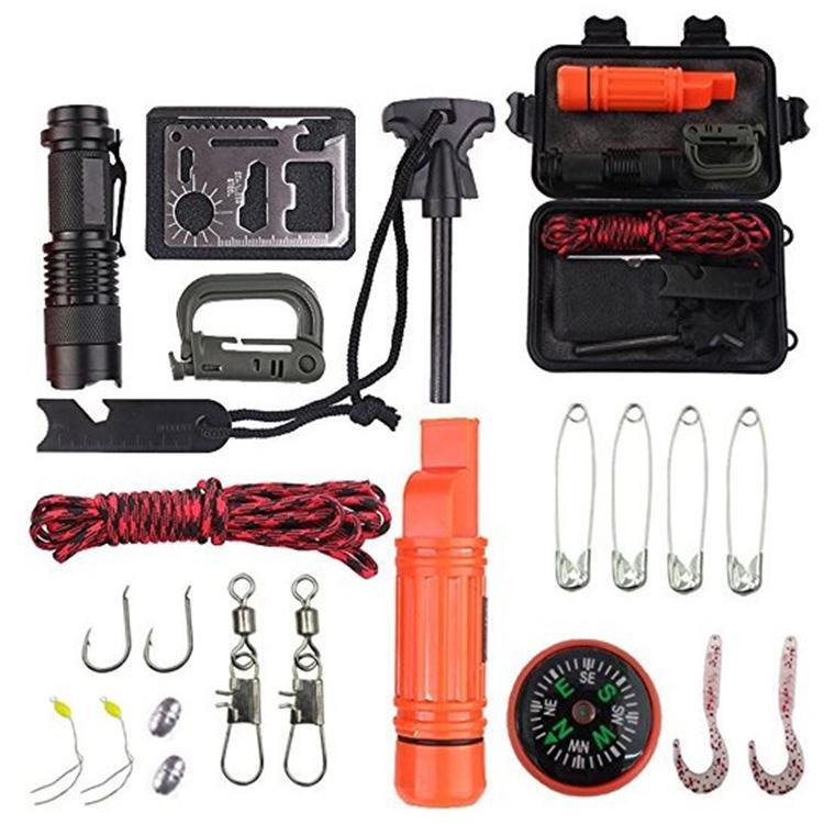 

Multifunction Emergency Survival Kit Outdoor SOS Equipment Tool First Aid Fishing Box For Hunting