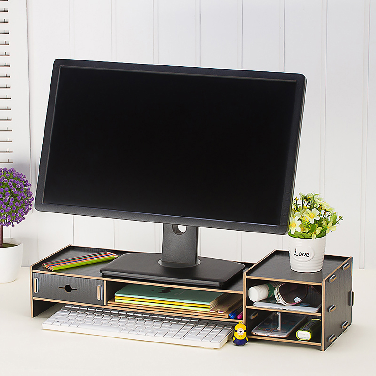 Find Wooden Monitor Stand Desktop Computer Riser LED LCD Monitor Laptop Notebook Support Stationery Holder File Storage Drawer Rack Drawer for Sale on Gipsybee.com with cryptocurrencies