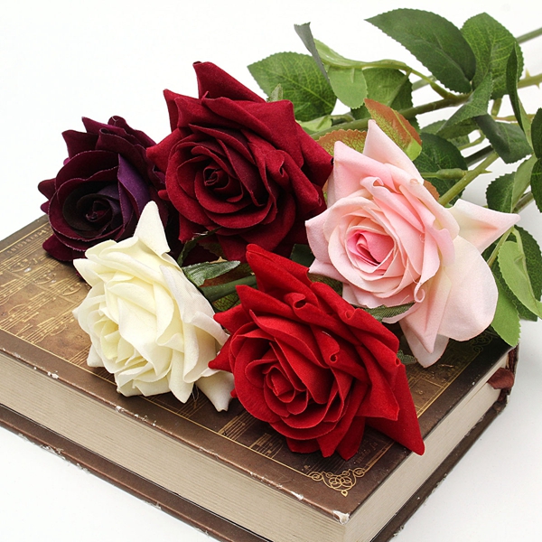 

Одной ткани розы искусственного поддельные цветок букет свадебного банкета украшение дома