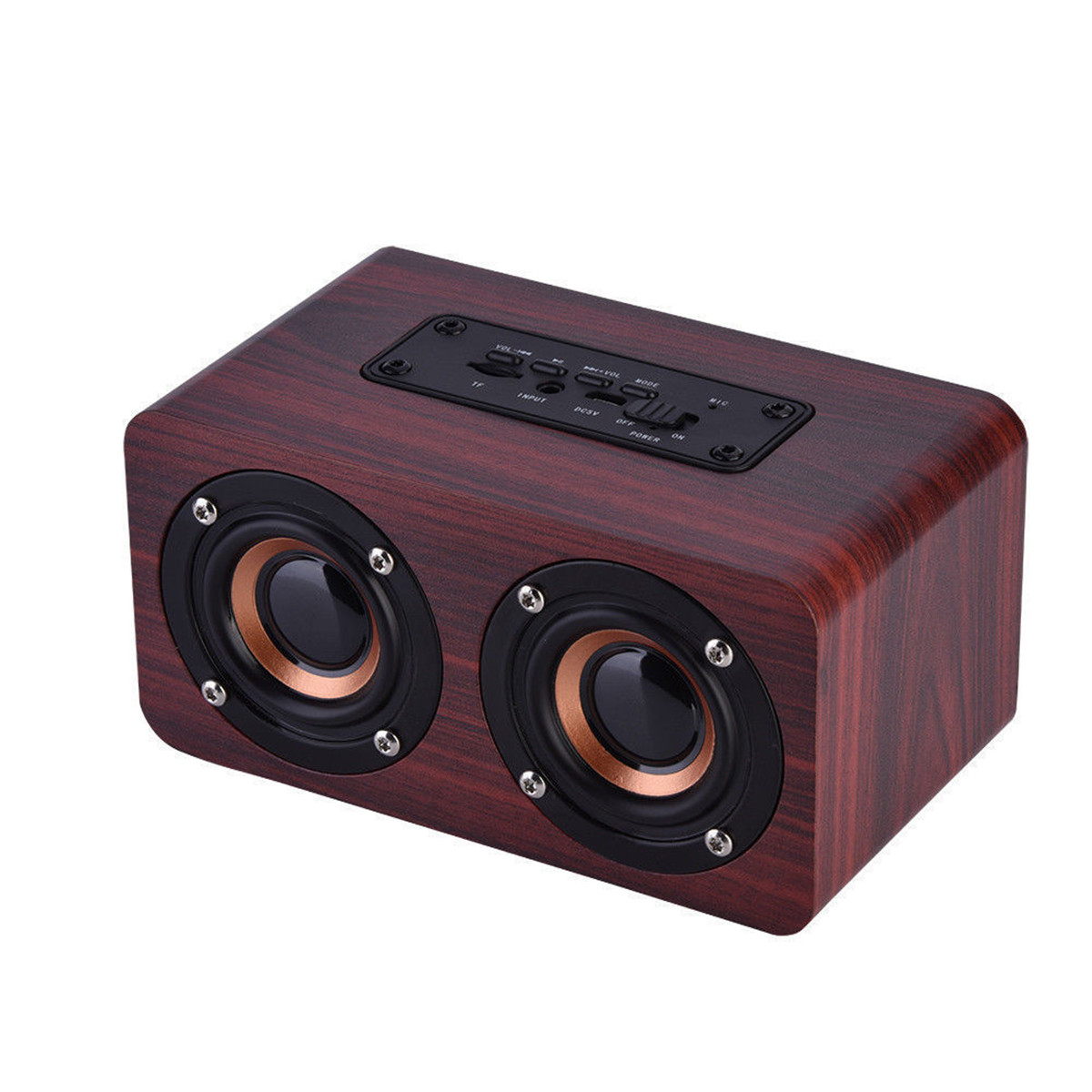 

Portable Wooden Wireless bluetooth Speaker Dual Units TF Card Stereo Bass Loudspeaker Subwoofer