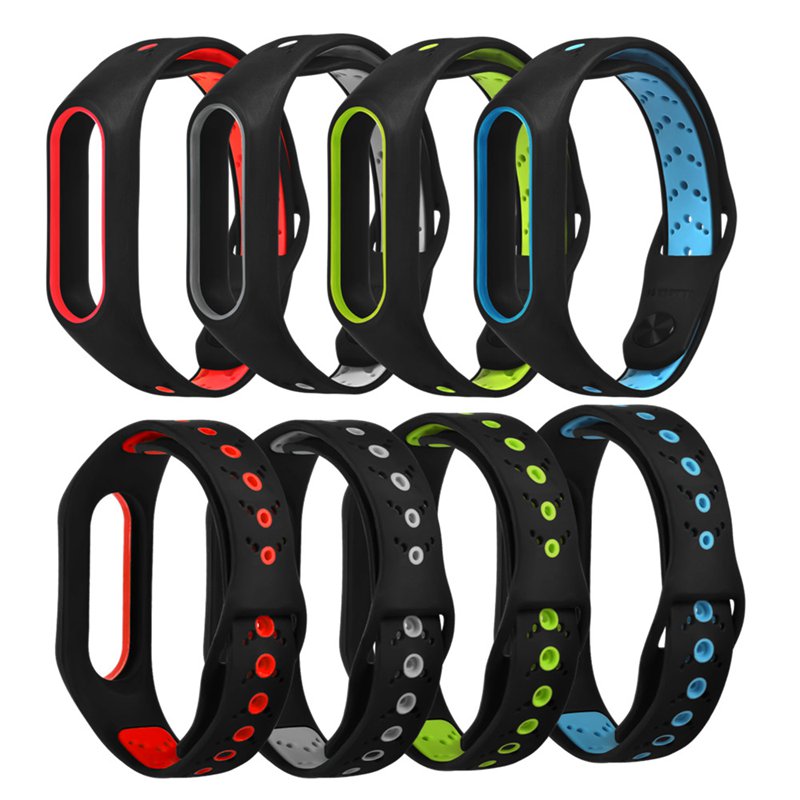 

DEFFRUN Double Color Silicone Watch Band For XIAOMI Miband 2