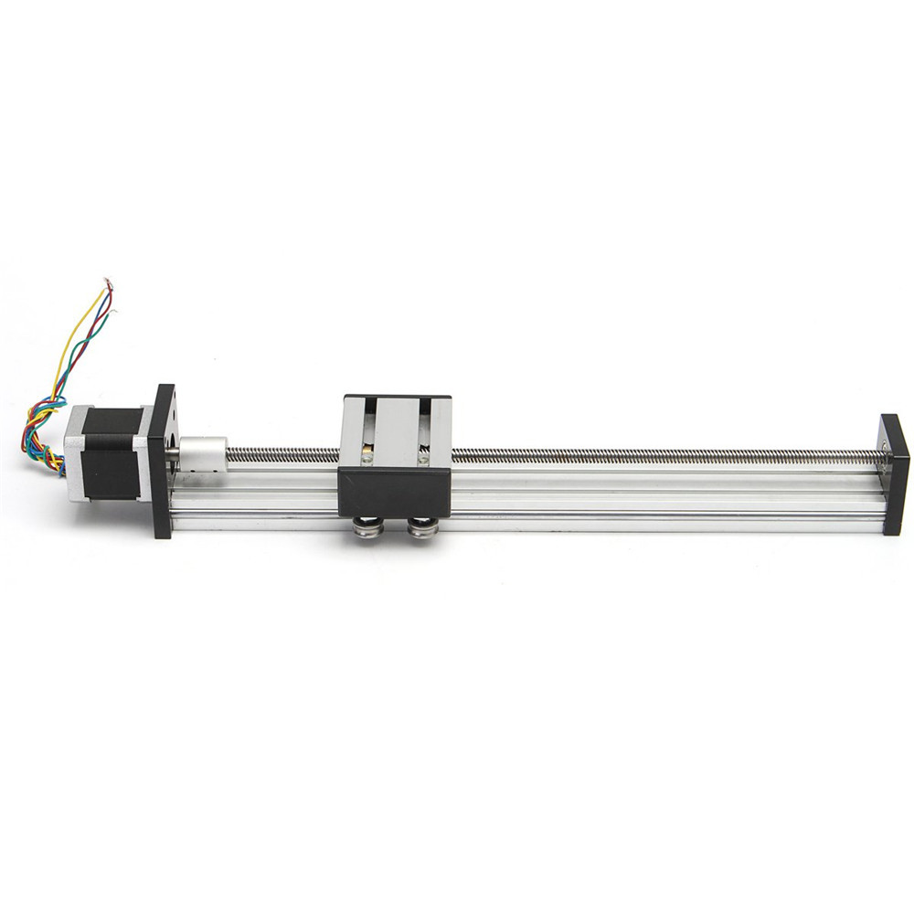 LHQ-HQ Ball Lead Screw Slide Linear Guide Single Shaft Guide Stage Stroke 300mm with 57 Motor for DIY CNC Router Milling Machine Linear Guides 