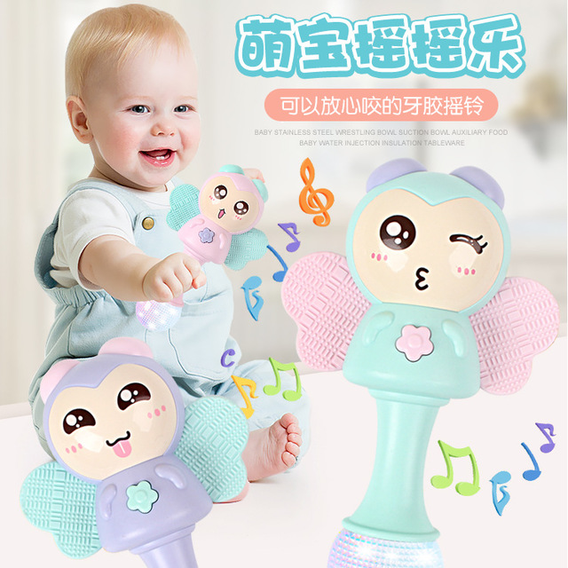 

Baby Toy Hand Grab Rattle Music Stick Sand Hammer Molar Stick Children Educational Toys 0-1 Years 6-12 Months
