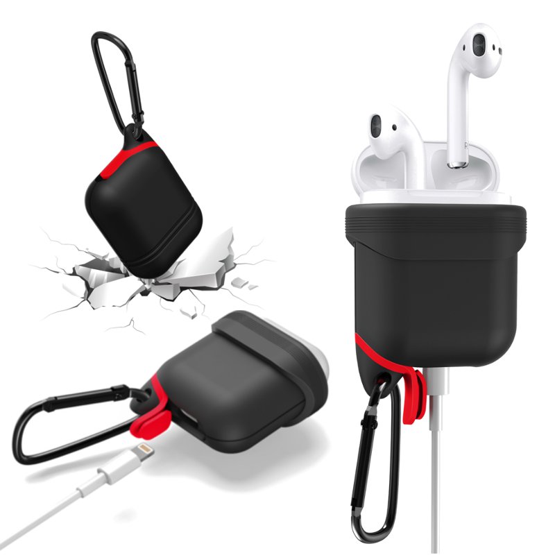 

Bakeey Waterproof Shockproof Earphone Case With Hook For Apple AirPods