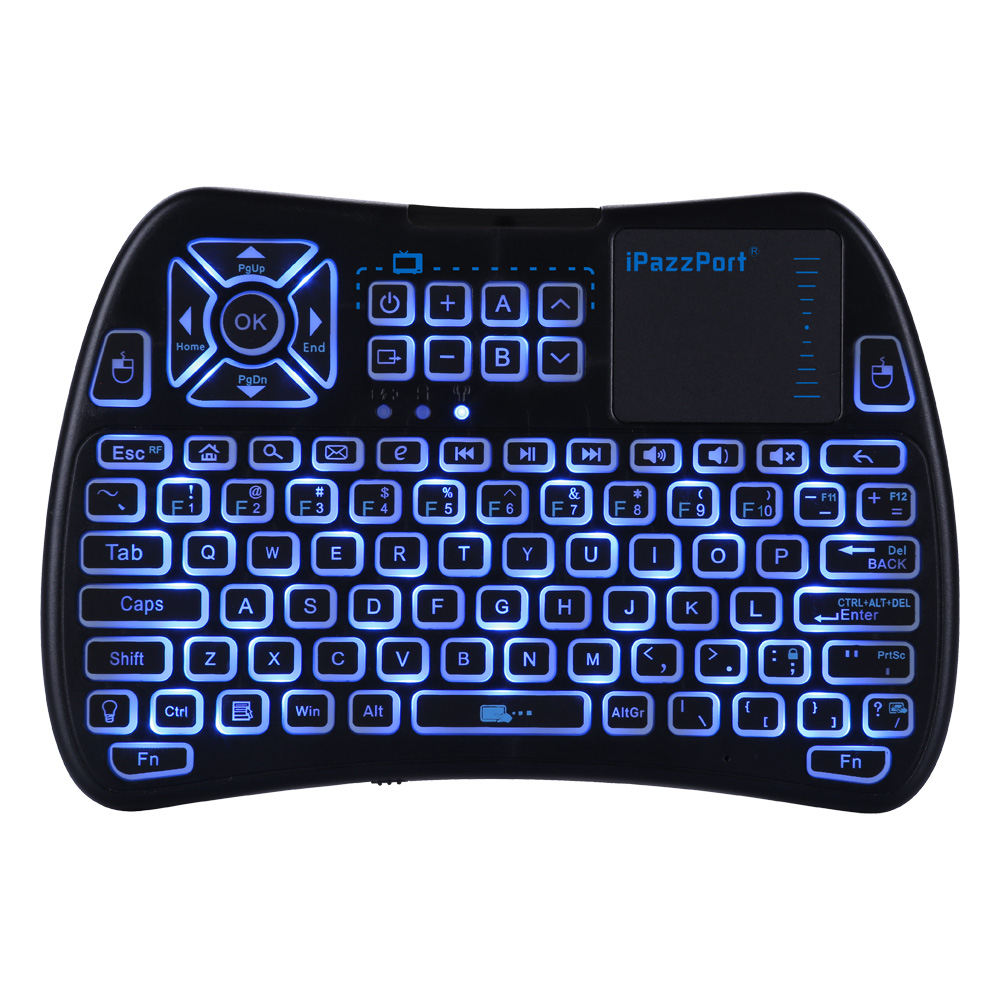 

Ipazzport KP-810-61 Three Color Backlit 2.4G Wireless Mini Keyboard Touchpad Airmouse