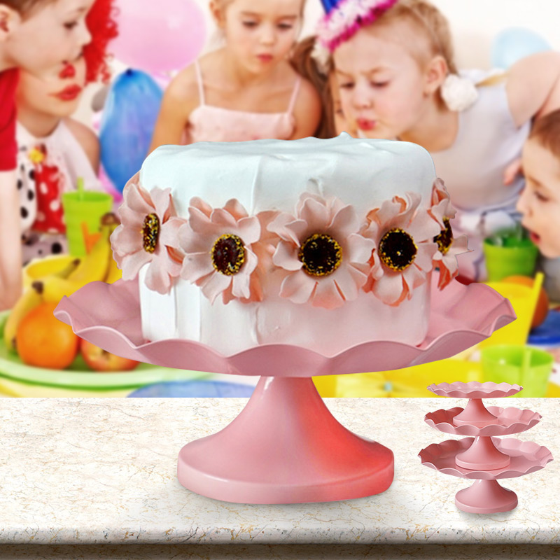 

Pink Round Metal Cake Holder Of Cake Cup Cake Stand Birthday Wedding Party Display Holder