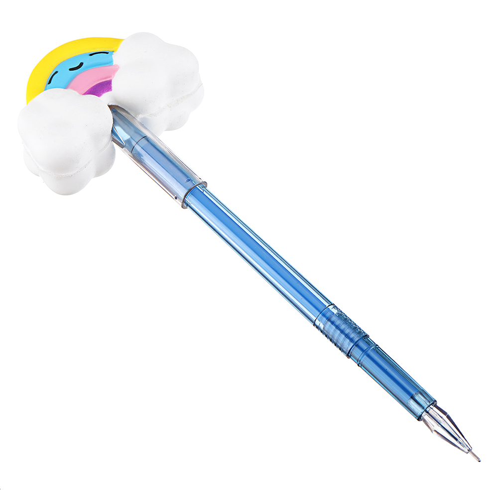 6PCS Squishy Pen Cap Wholesale Panda Dinosaur Unicorn Cake Animal Slow Rising Jumbo With Pen Stress Relief Toys Gift 7