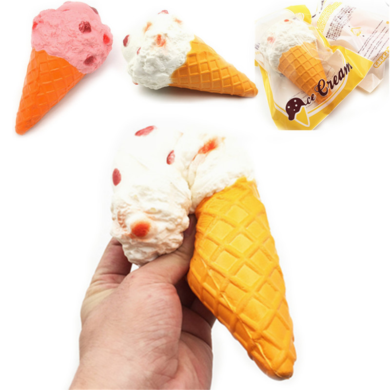 

GiggleBread 2PCS Ice Cream Cone Squishy 19*10cm Original Packaging Slow Rising Collection Decor Toy