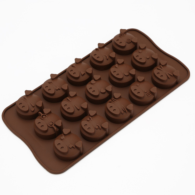 

Food Grade Silicone Mold Cute Little Pig Head Diy Chocolate Biscuit Jelly High Temperature Cake Decoration Mould