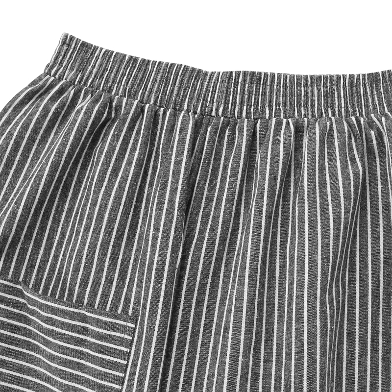 M-5XL Women Stripe Elastic Waist Casual Loose Harem Pants
