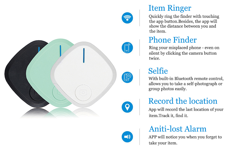 Loskii NB-S2 Mini bluetooth 4.0 Key Finder Smart Alarm Anti Lost Tracker Selfie Controller 14