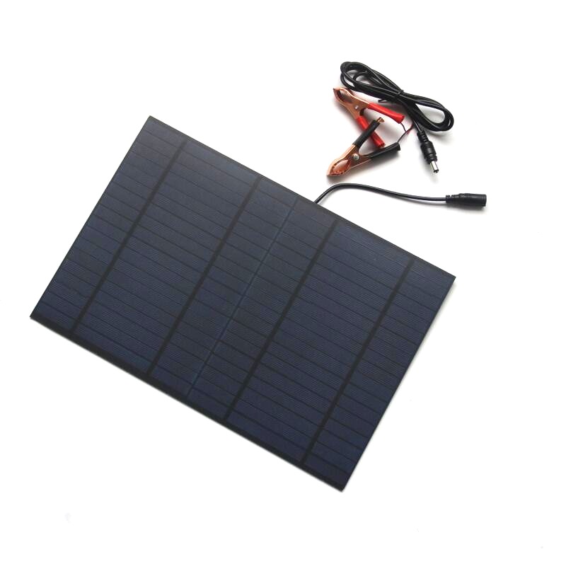 

10W 18V Polysilicon Solar Panel With DC5521 Bus Battery Clip