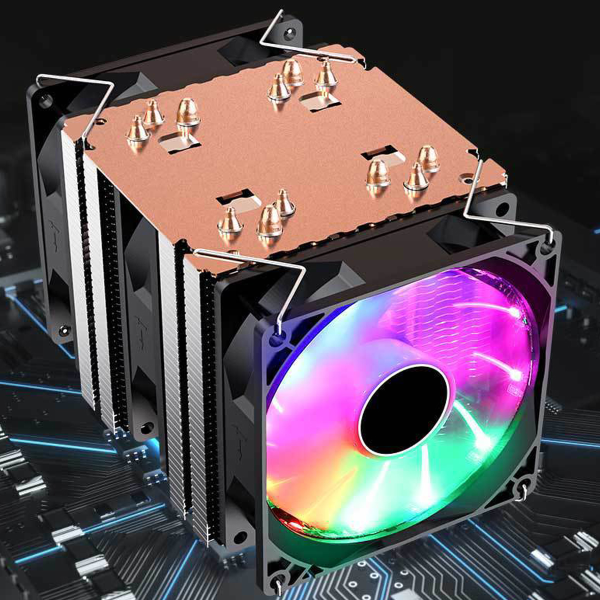 Find 6 Copper Tube Ultra Quiet Color CPU Cooling Fan Dual/Triple Fan for Sale on Gipsybee.com with cryptocurrencies