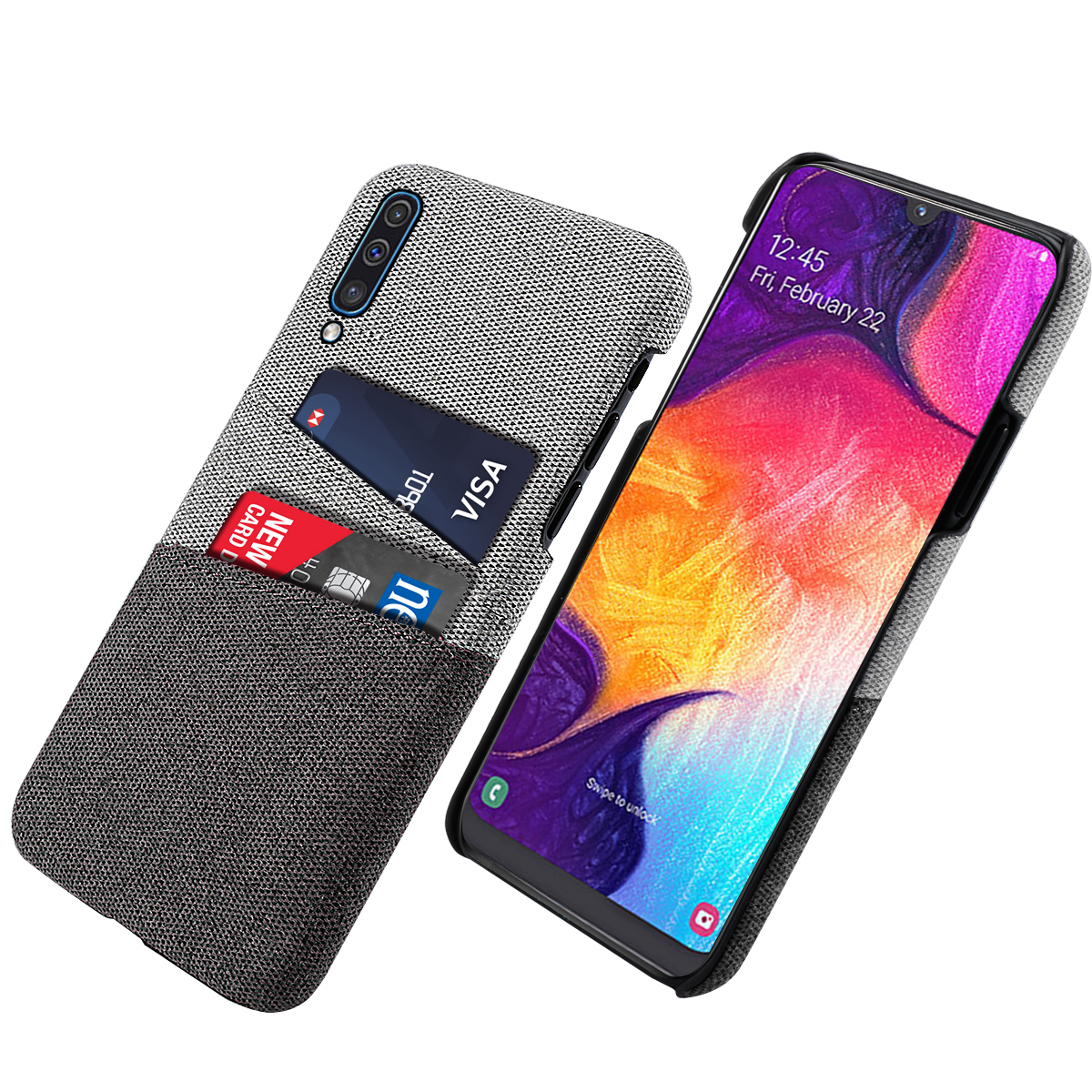 

Bakeey Fabric Card Holder Shockproof Protective Case For Samsung Galaxy A70 2019