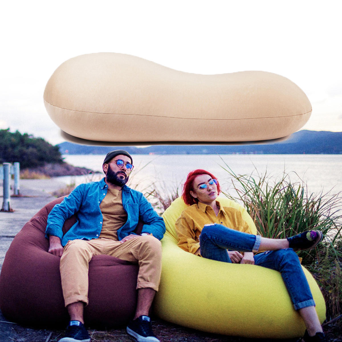 

90x110cm Outdoor Portable Lazy Bean Bag Cover Adults Sitting Couch Sofa Game Seat Lounge Dust Protector
