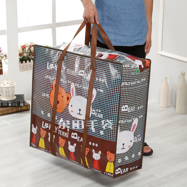 

Extra Large Thickening Moving Bag Waterproof Woven Packing Bag Non-woven Quilt Storage Bag Duffel Bag