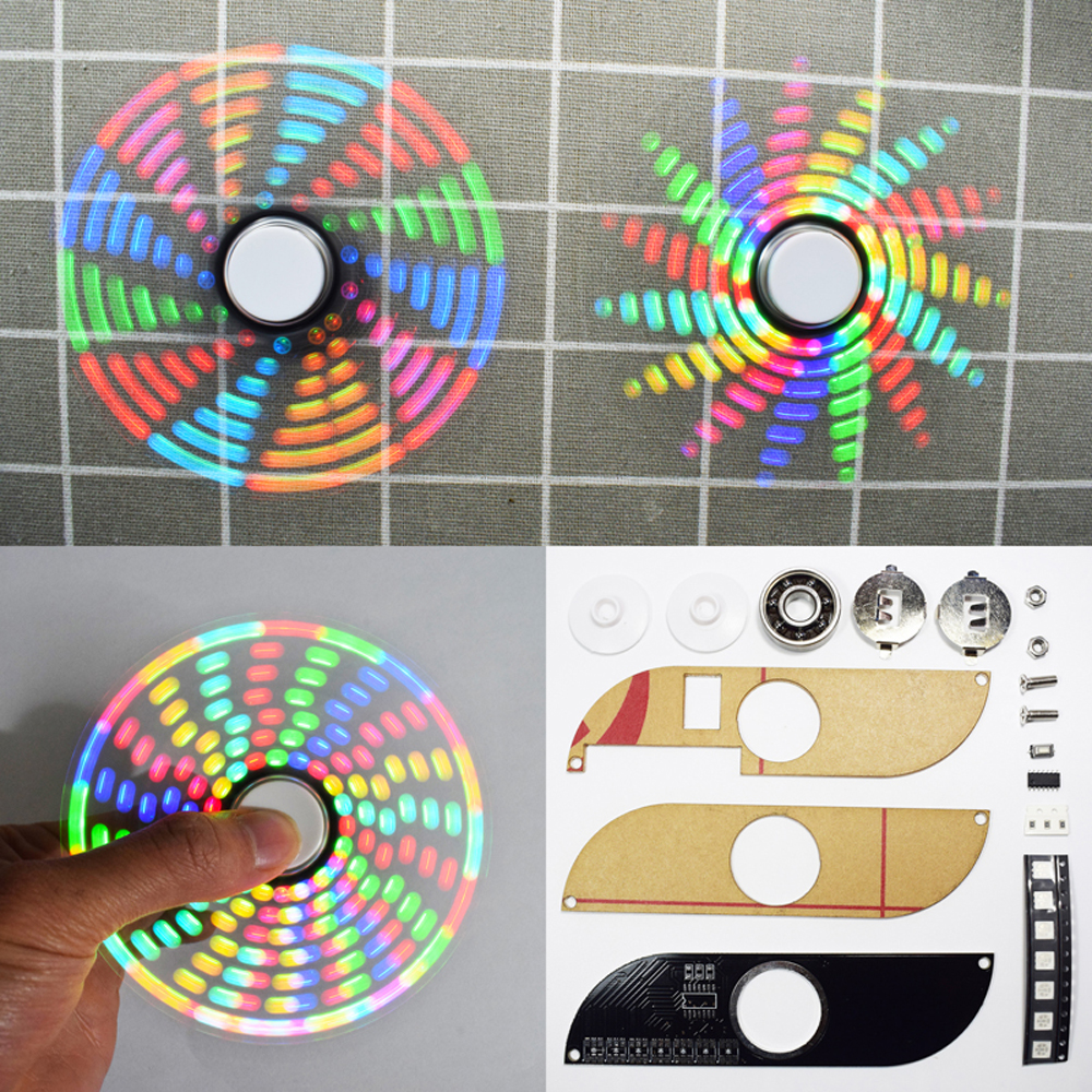 

5pcs Geekcreit® DIY Полноцветный вращающийся POV DIY LED Flash Набор Ручной прядильный электронный Набор
