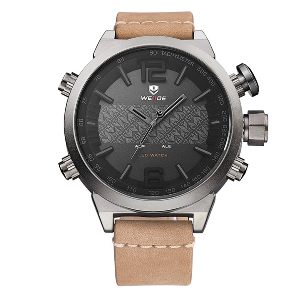

WEIDE WH6101 Fashion Waterproof Leather LED Digital Watch