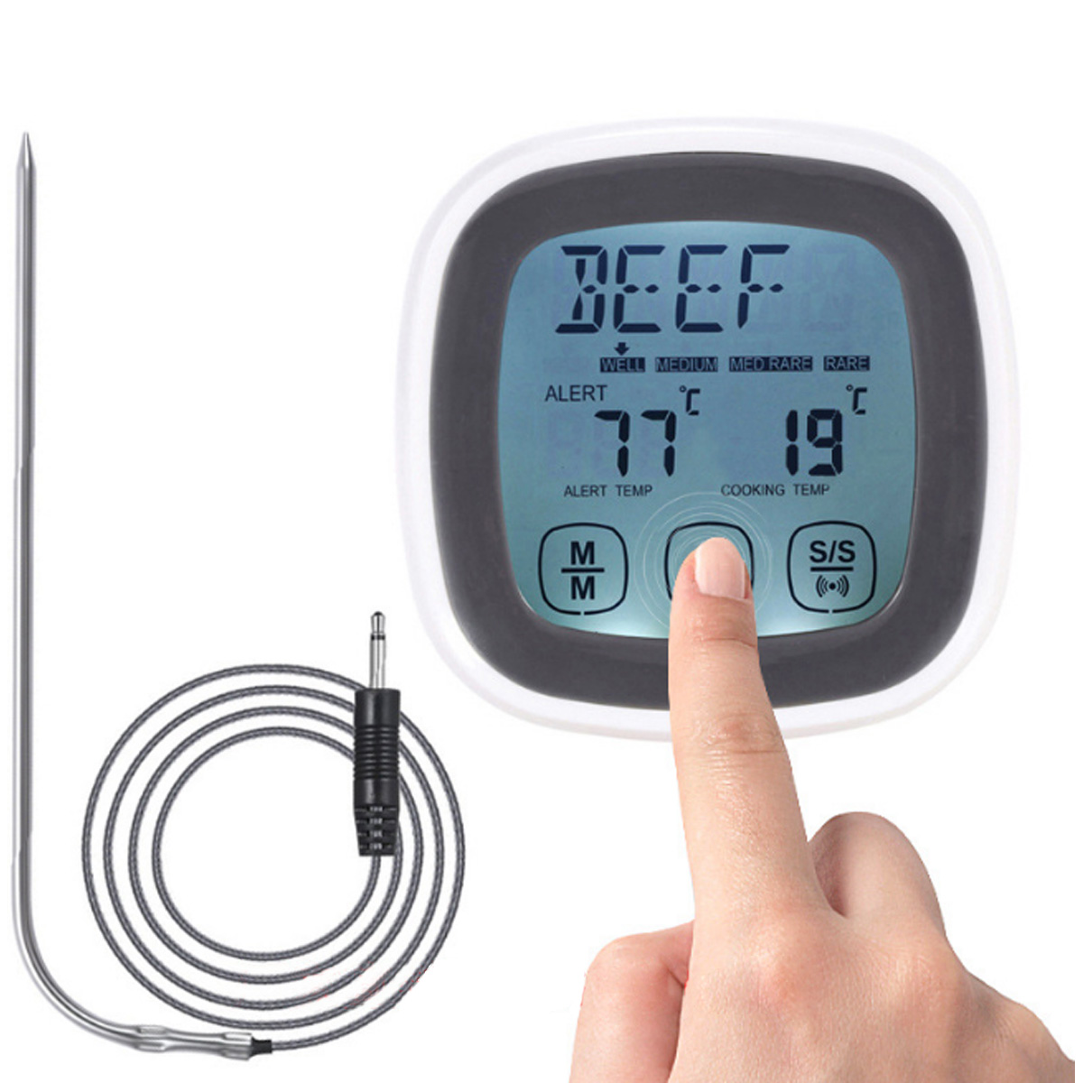 

Touch Screen Thermometer Electronic Timer Barbecue Food Thermometer Kitchen Oven Probe Thermometer