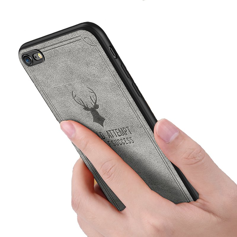 

Винтаж Анти Отпечаток пальца Потолочный холст + ПК Защитный Чехол для iPhone 6 Plus / 6s Plus