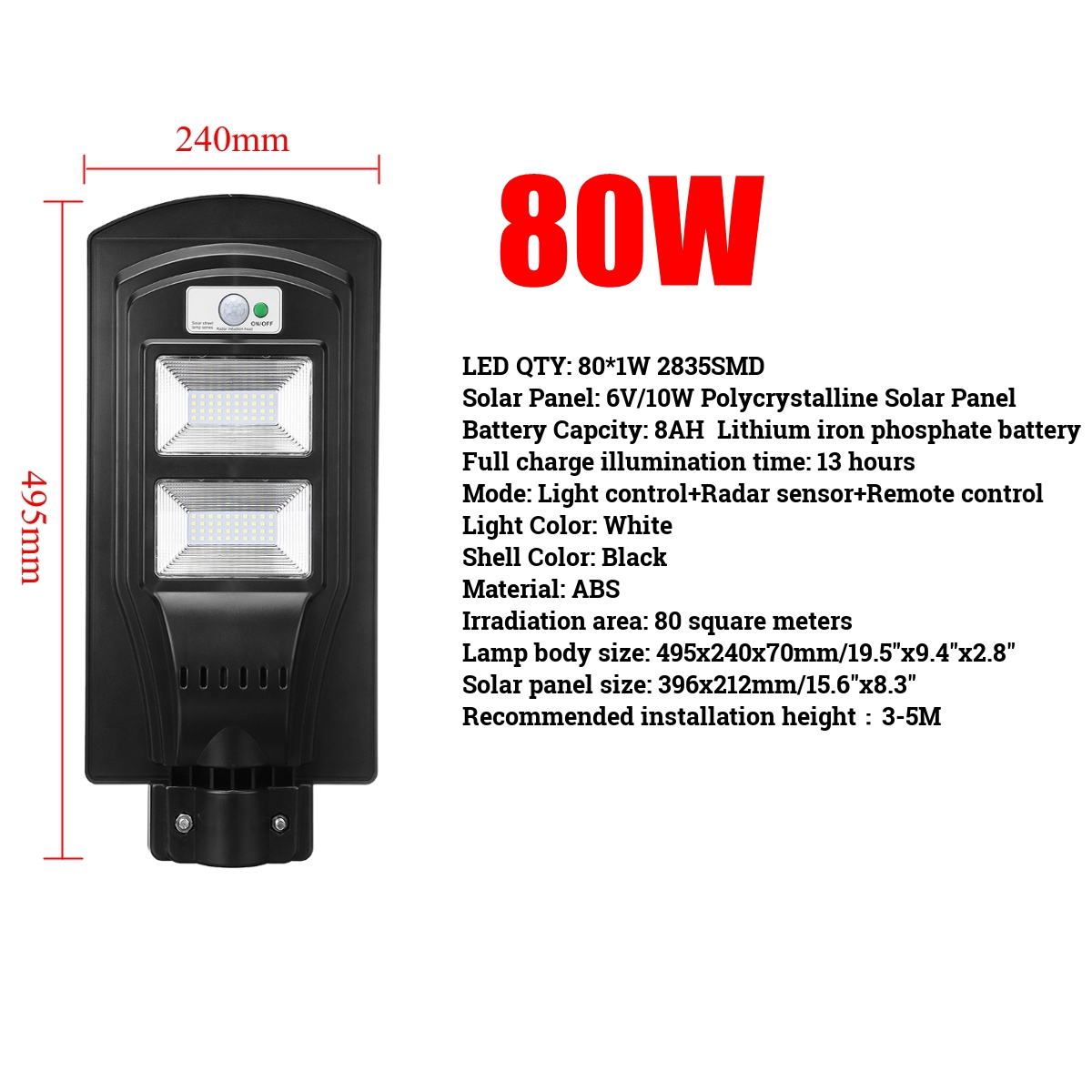 Find 3000W LED Solar Street Light Flood Light Motion Sensor Remote Outdoor Garden for Sale on Gipsybee.com with cryptocurrencies