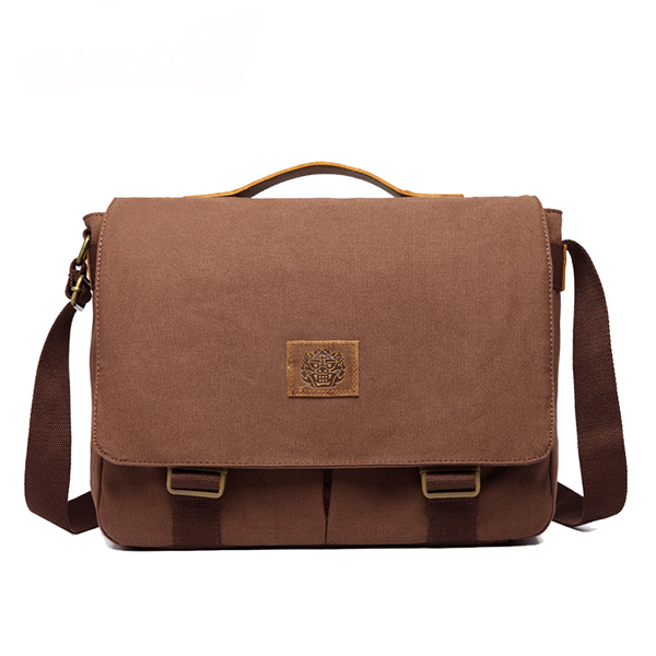 

15 inches Laptop Bag Men Canvas Minimalist Crossbody Bag Handbag Leisure Business Shoulder bag