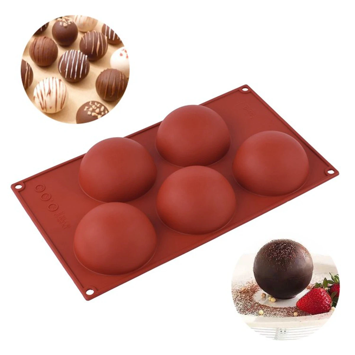 5 Cavity Silicone Bread Cake Chocolate Fondant Mold Mousse Pastry Baking Tools