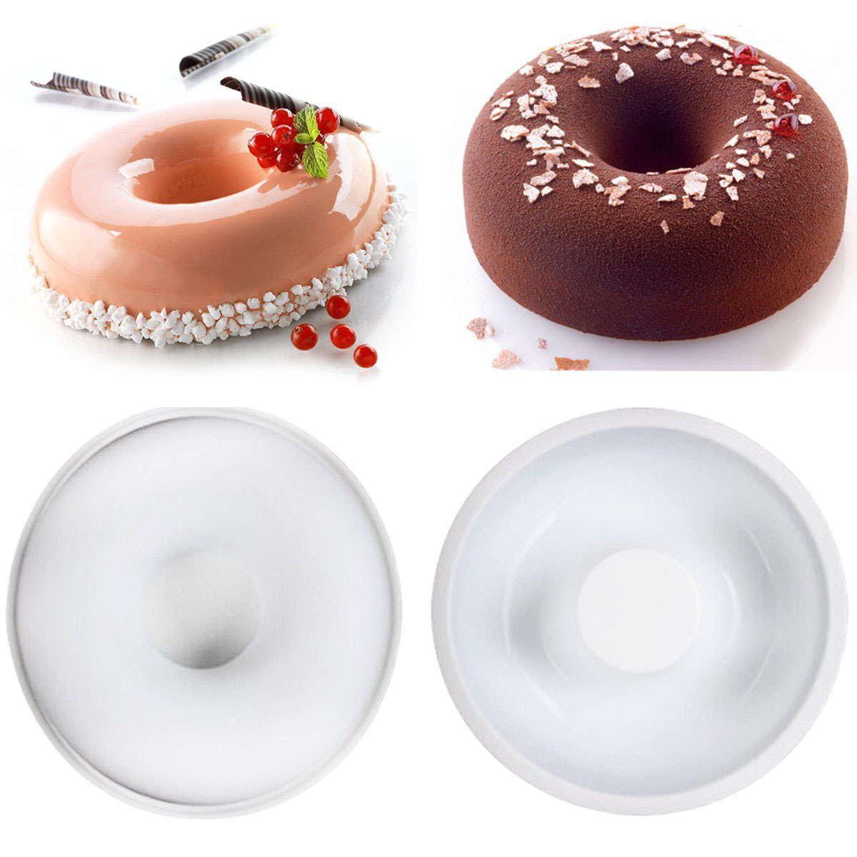 

Silicone Non-stick Donut Cake Mould Muffin Chocolate Mousse Pan Baking Mold
