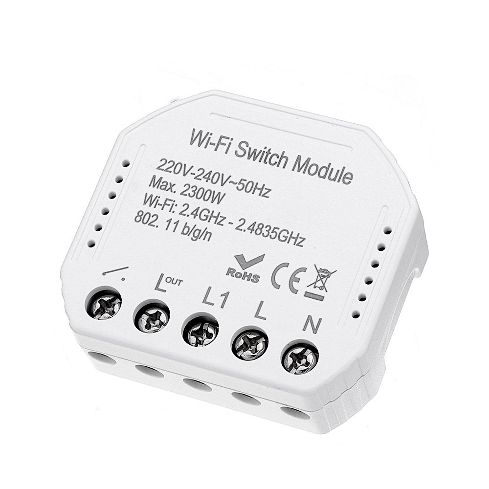 MoesHouse WIFI Smart Light Switch Diy Breaker Модуль Smart Life / Tuya APP Дистанционное Управление Работает с Alexa Echo Google Home 1/2 Way