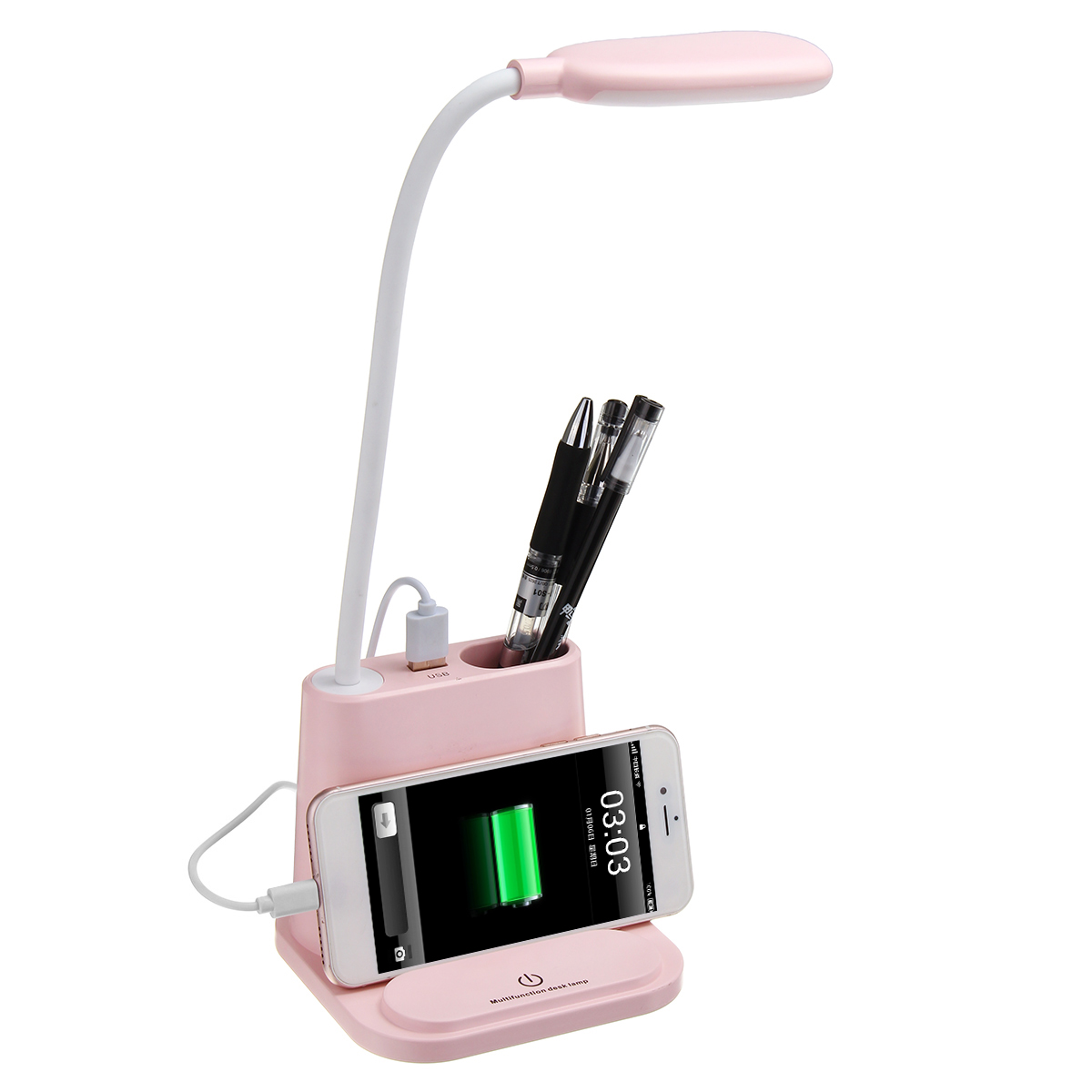 

3 в 1 рабочий стол LED лампа + USB охлаждающий вентилятор + зарядное устройство телефона зарядное устройство телефона держатель для смартфона