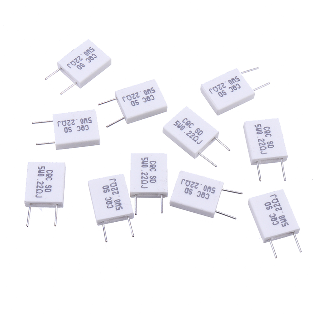 

10pcs BPR56 5W 0.22R 0.22 Ohm 5w Non-inductive Ceramic Cement Resistor Wirewound Resistance