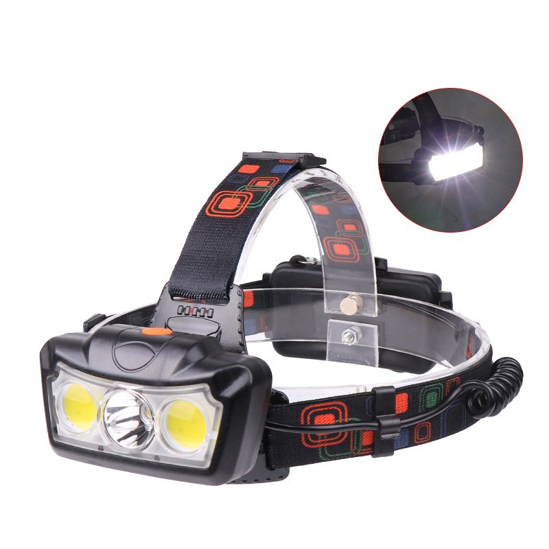 

XANES® 1300LM T6+2xCOB LED HeadLamp Waterproof 4 Modes Outdoor Running Camping Hiking Cycling Light 2x18650 DC Rechargeable Interface
