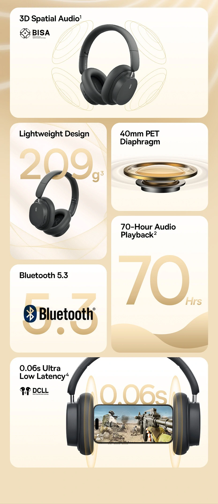Baseus Bowie D05 Bluetooth fejhallgató különleges 3D képességgel 1