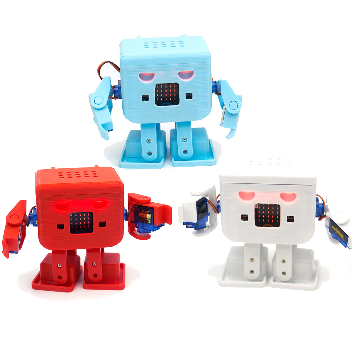 

KittenBot® OTTO Robot 8-Way Servo DIY Kit Blue/Orange/White Color with Micro:bit & Robotbit Expansion Board/8Pcs Servos Support Graphical Programming