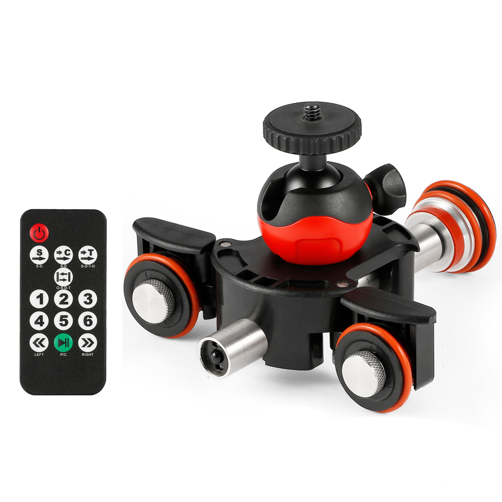 

Lensgo L8X Slider Dolly Photography Electronic Car with Remote Control Ball Head Phone Clip