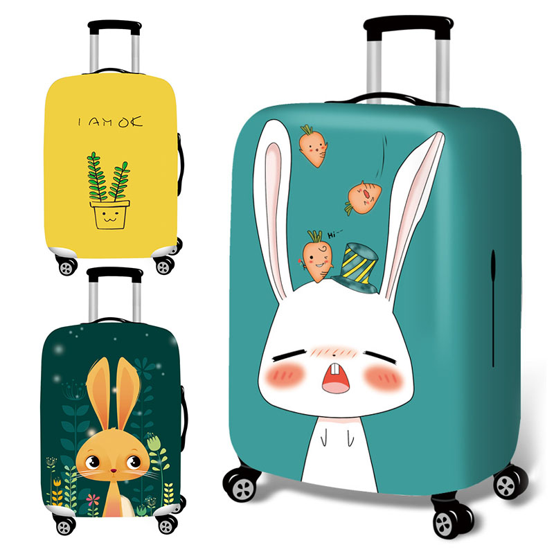 

Honana Cute Cartoon Rabbit Elastic Luggage Cover Trolley Case Cover Durable Suitcase Protector for 18-32 Inch Case Warm Travel Accessories