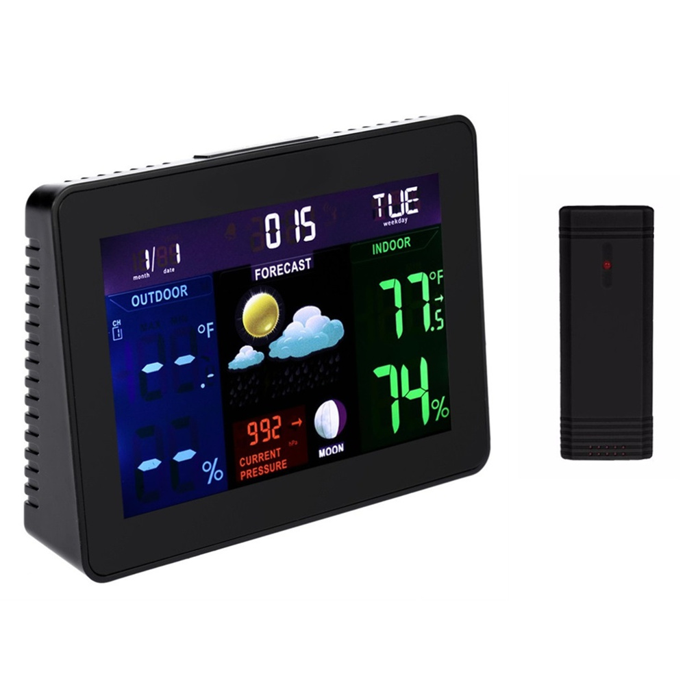 

TS-70 LCD Digital Weather Station Professional Black Thermometer Hygrometer Wireless Alarm Clock with 1 Transmitter