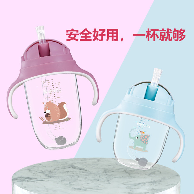 

Учебная чашка Tianmei Youke Baby Baby Герметичная анти-клещная чашка 6–18 месяцев Соломенная чашка с антипадением Детская питьевая чашка