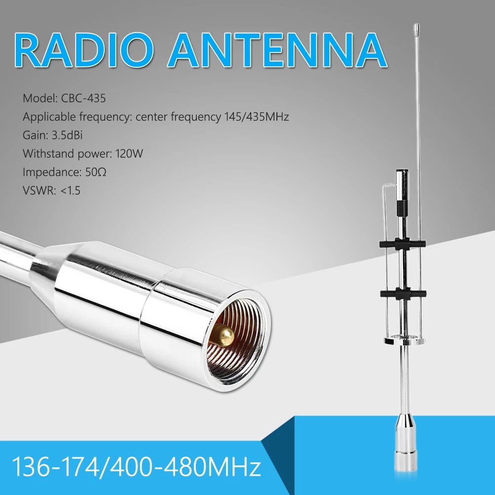 Find New Dual Band Antenna CBC-435 UHF VHF 145/435MHz Outdoor Personal Car Parts Decoration for Mobile Radio PL-259 Connector for Sale on Gipsybee.com with cryptocurrencies