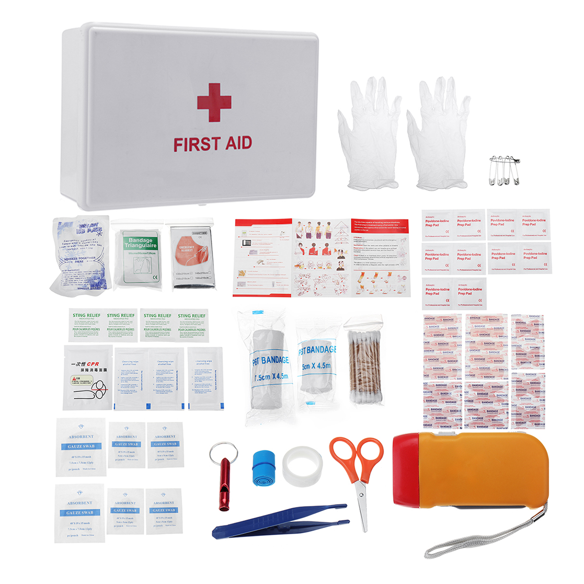 

77 In 1 SOS Survival Tools Kit First Aid Emergency Kit Trauma Bag for Car Home Work Office Boat Camping Hiking Travel