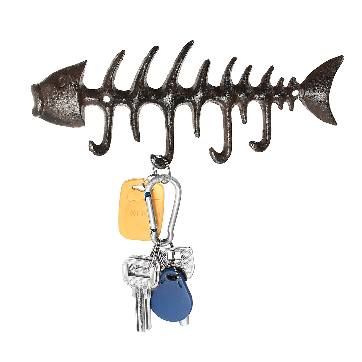 

Чугун FishBone Key Rack Настенный Полотенце Стойка Вешалка 4 Крючки Главная Органайзер