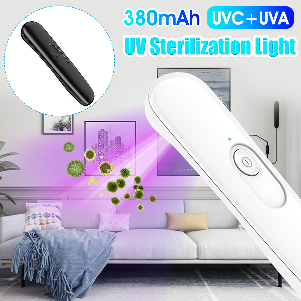 Find 99 9 Sterilization Rate USB Rechargeable Mini Portable Ultraviolet Handheld Disinfection Lamp UVC Germicidal Lamp Sterilizer for Sale on Gipsybee.com with cryptocurrencies