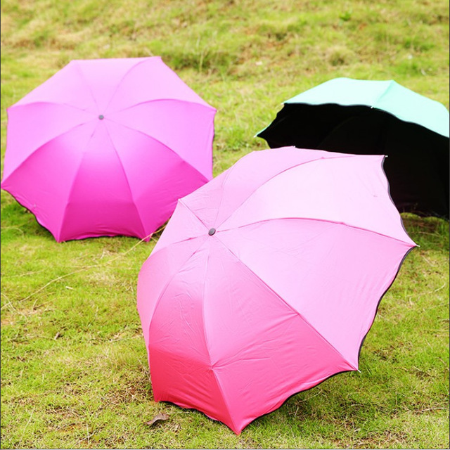 

Солнечный зонт творческий цветения воды солнцезащитный крем черный пластиковый зонт анти-уф зонтик от солнца девушки складные зонтики