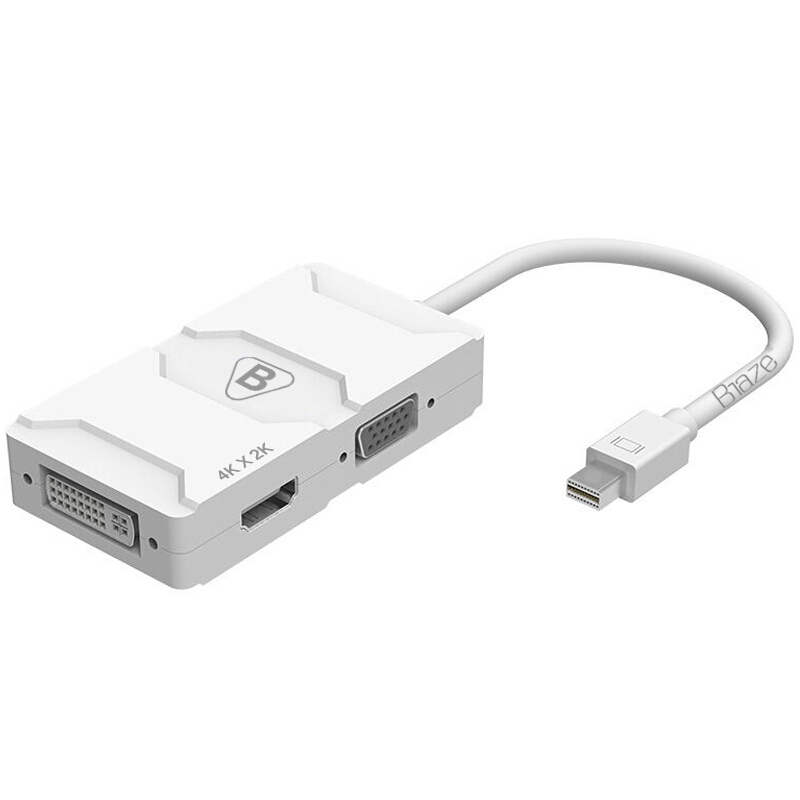 

Biaze ZH8-4K 3-In-1 Mini DP DisplayPort to VGA DVI Converter Кабель видеоадаптера для Macbook