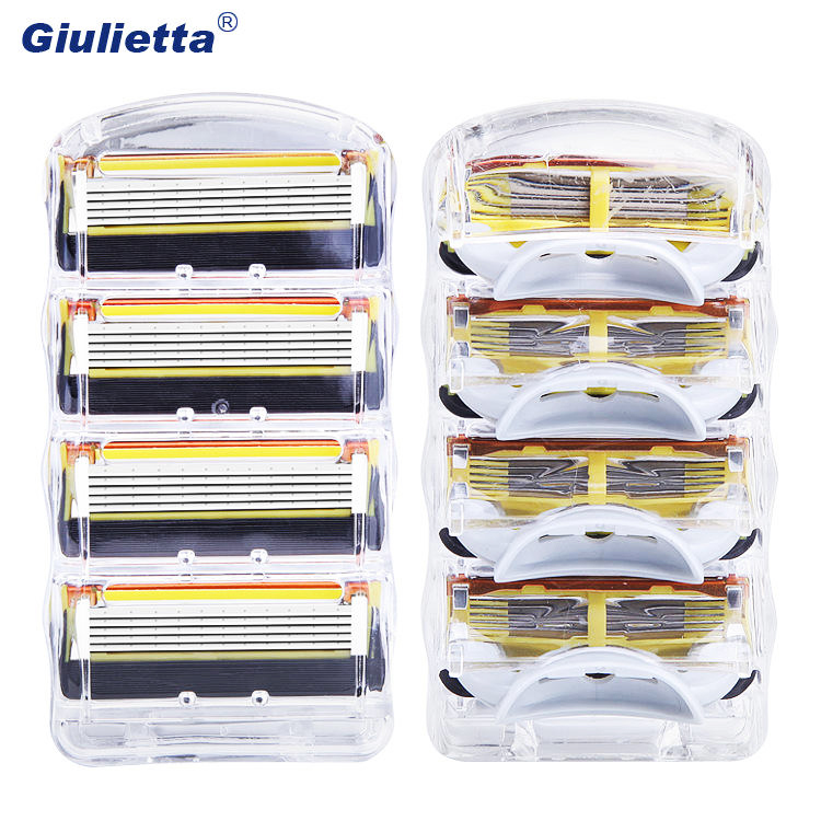 

Giulietta 5 слоев острые лопасти Заменные головки бритвы для Gillette 5 Series